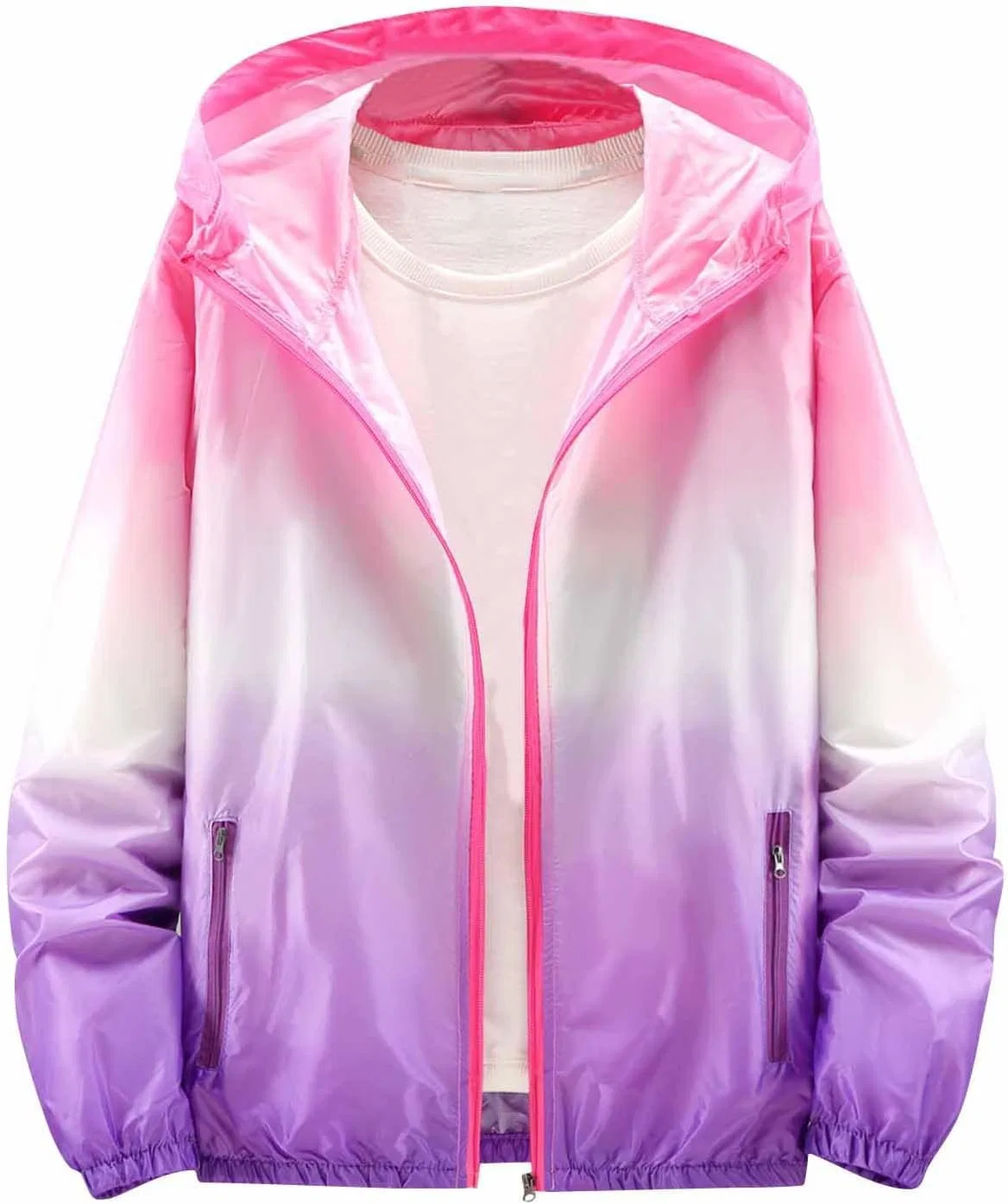 Худи женское с защитой UPF 50+, легкое, на молнии, Pink