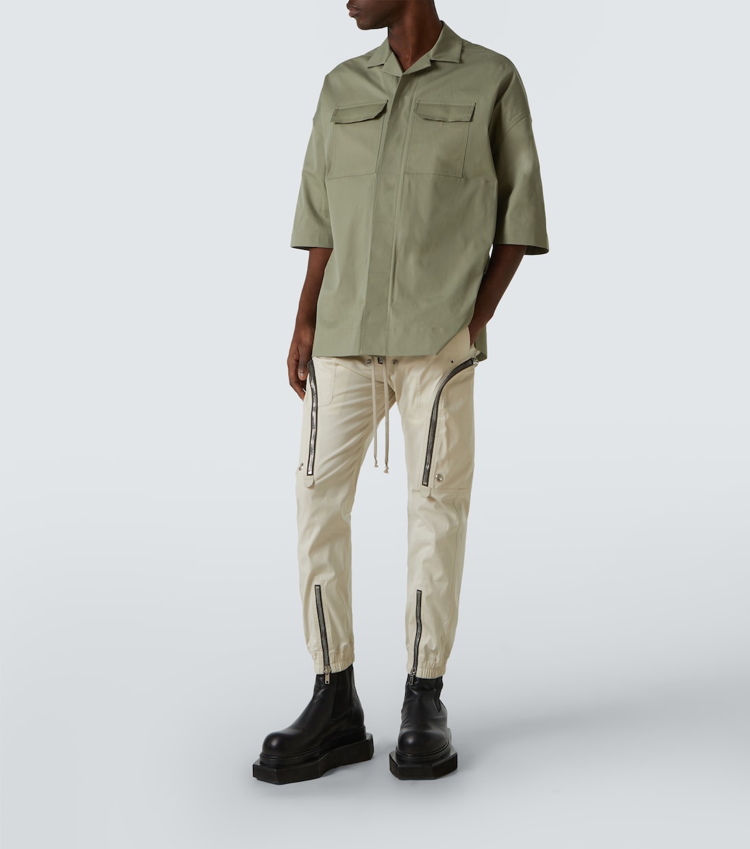 Рубашка Magnum Tommy из хлопковой смеси поплина Rick Owens, Celadon — фото 2