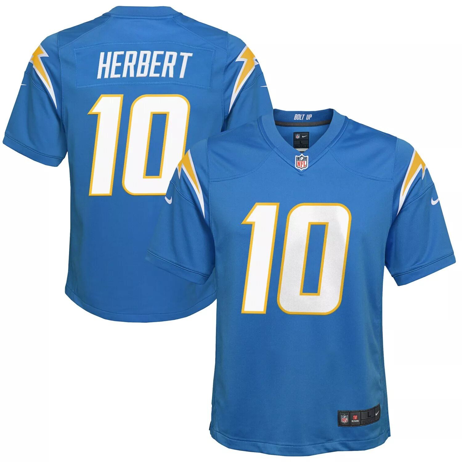 

Молодежный игровой трикотаж Nike Justin Herbert Powder Blue Los Angeles Chargers Nike