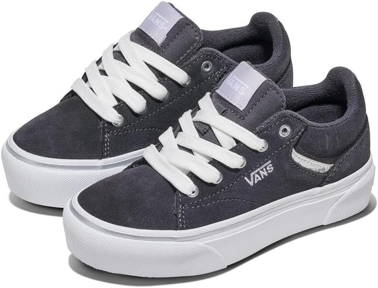 Vans Girls Seldan Platform Shoe | Девчачьи модные кроссовки, ретро-теннисный стиль для повседневной носки, Metallic Pop Asphalt — фото 2