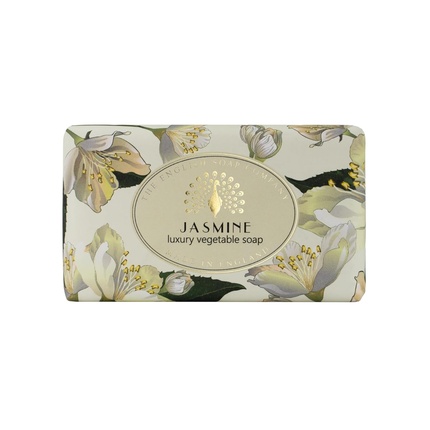 

Кусок мыла с маслом ши и жасмином в винтажной упаковке The English Soap Company