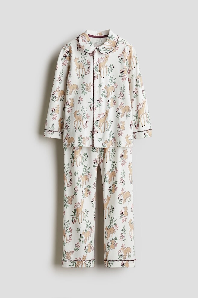 

Хлопковая пижама с принтом H&M, белый