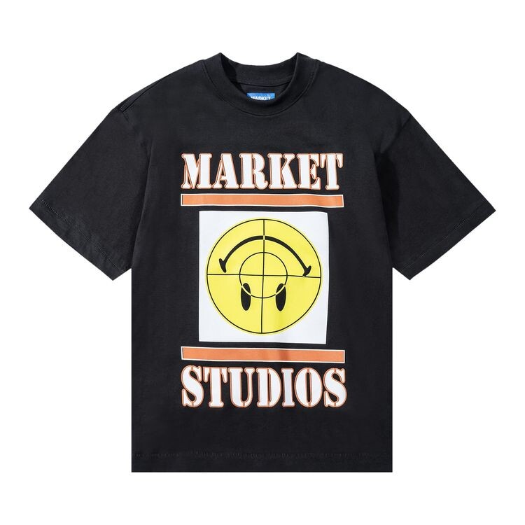 

Футболка Market Smiley Focus T-Shirt Washed Black, черный