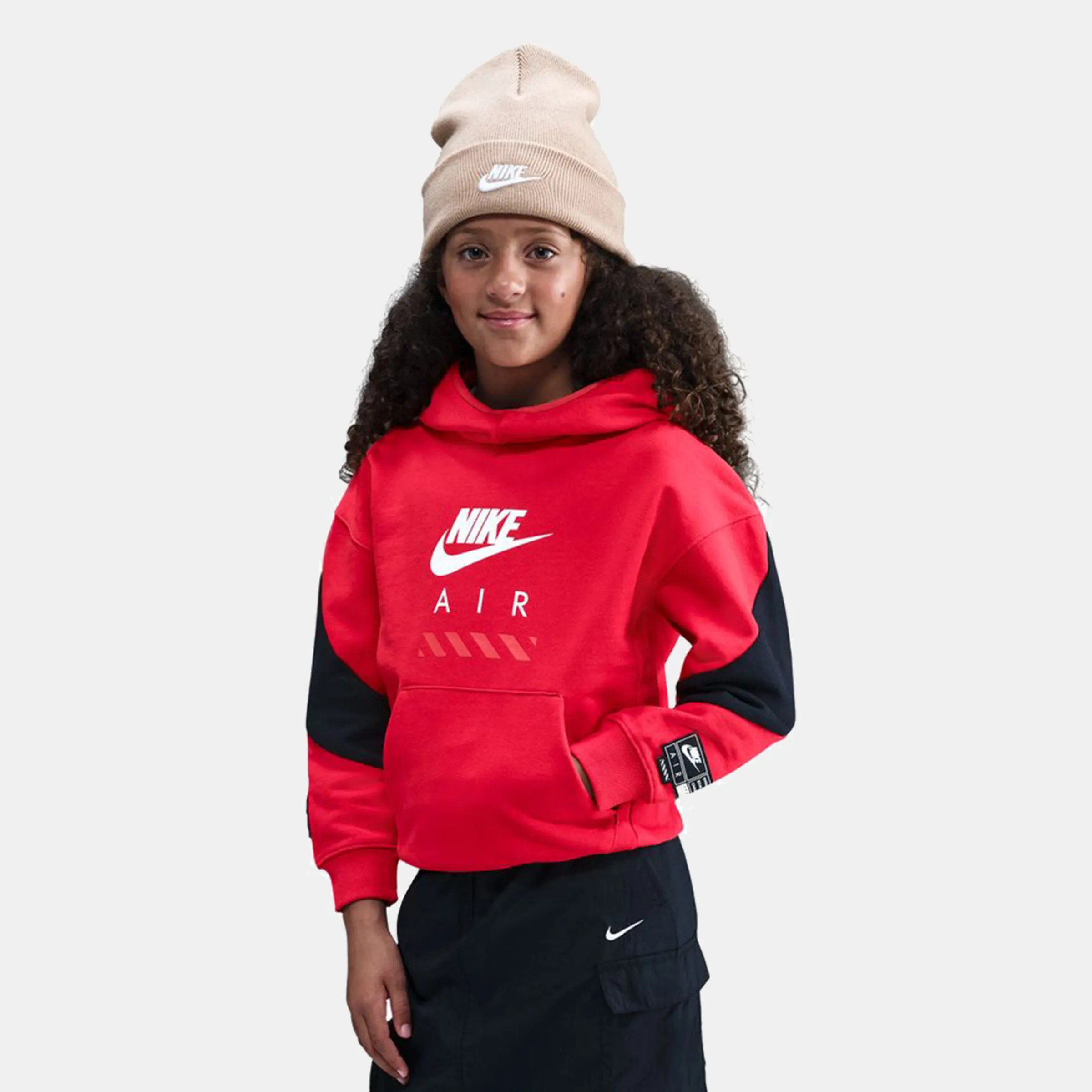 

Детская толстовка с капюшоном Air Flc Po Hoodie Pd Nike, красный