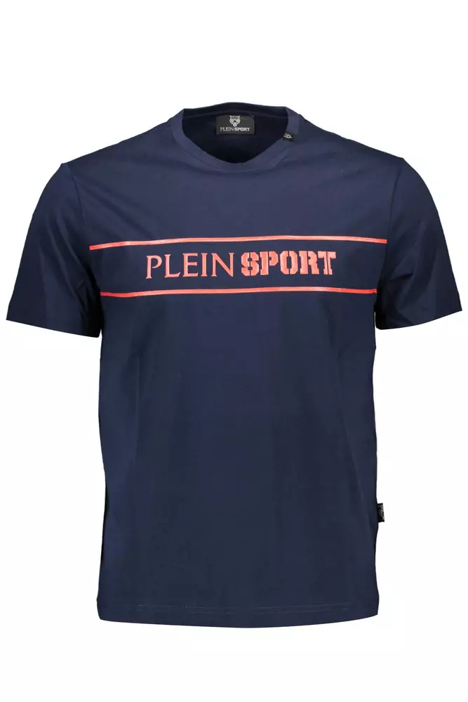 

Синяя хлопковая мужская футболка Plein Sport