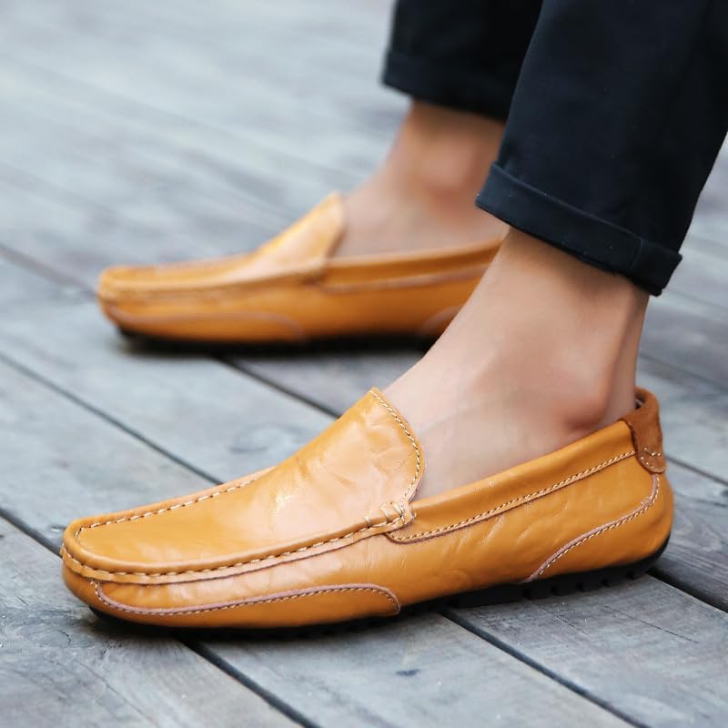 Мужские повседневные лоферы с Slip-on для легкой одежды и кожаные бизнес-мокасины для повседневных прогулок, вождения и многого другого Zestrelax, коричневый — фото 2