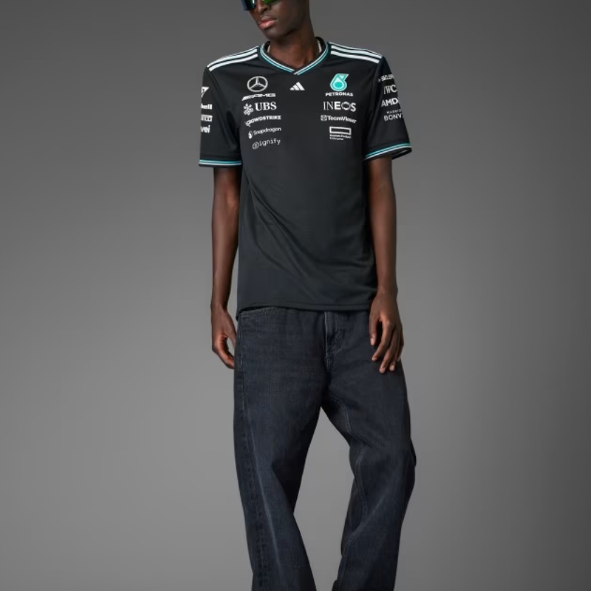 Футболка Mercedes Amg Petronas Formula One Team Driver Authentic Adidas, черно-белый — фото 3