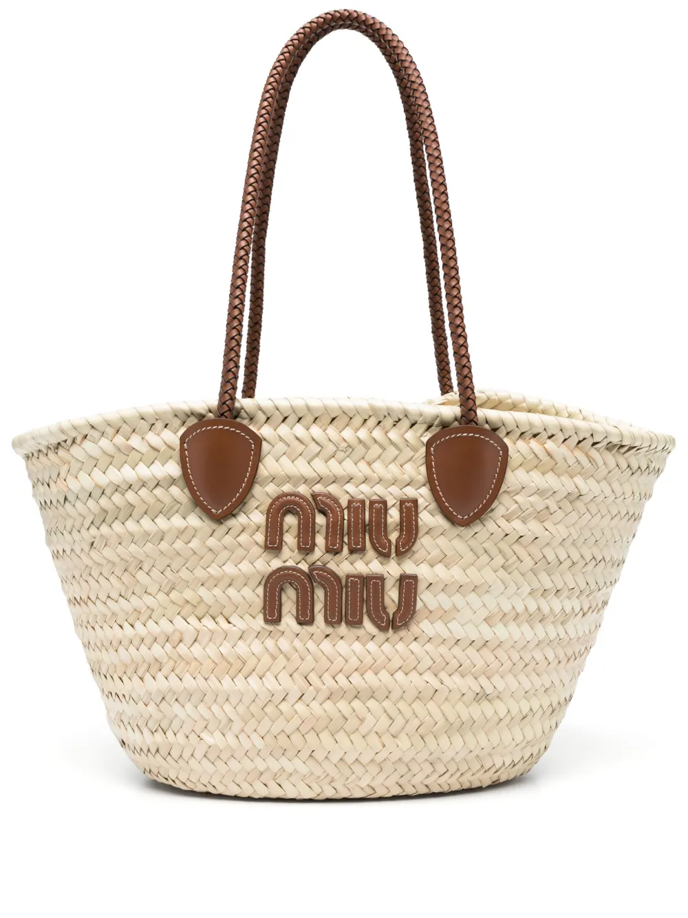 

Сумка-тоут с нашивкой-логотипом MIU MIU, нейтральный