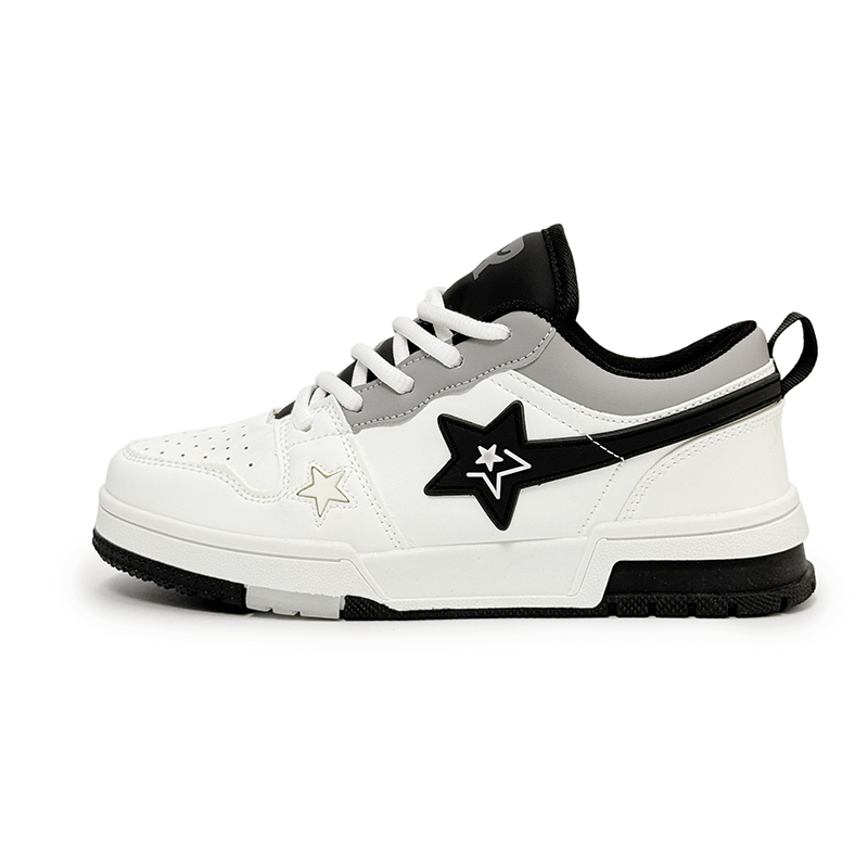 

Скользостойкие, износостойкие, дышащие, увеличивающие рост низкие кроссовки для скейтбординга Unisex BAOZAOGONGYANG, JP3550 черный белый