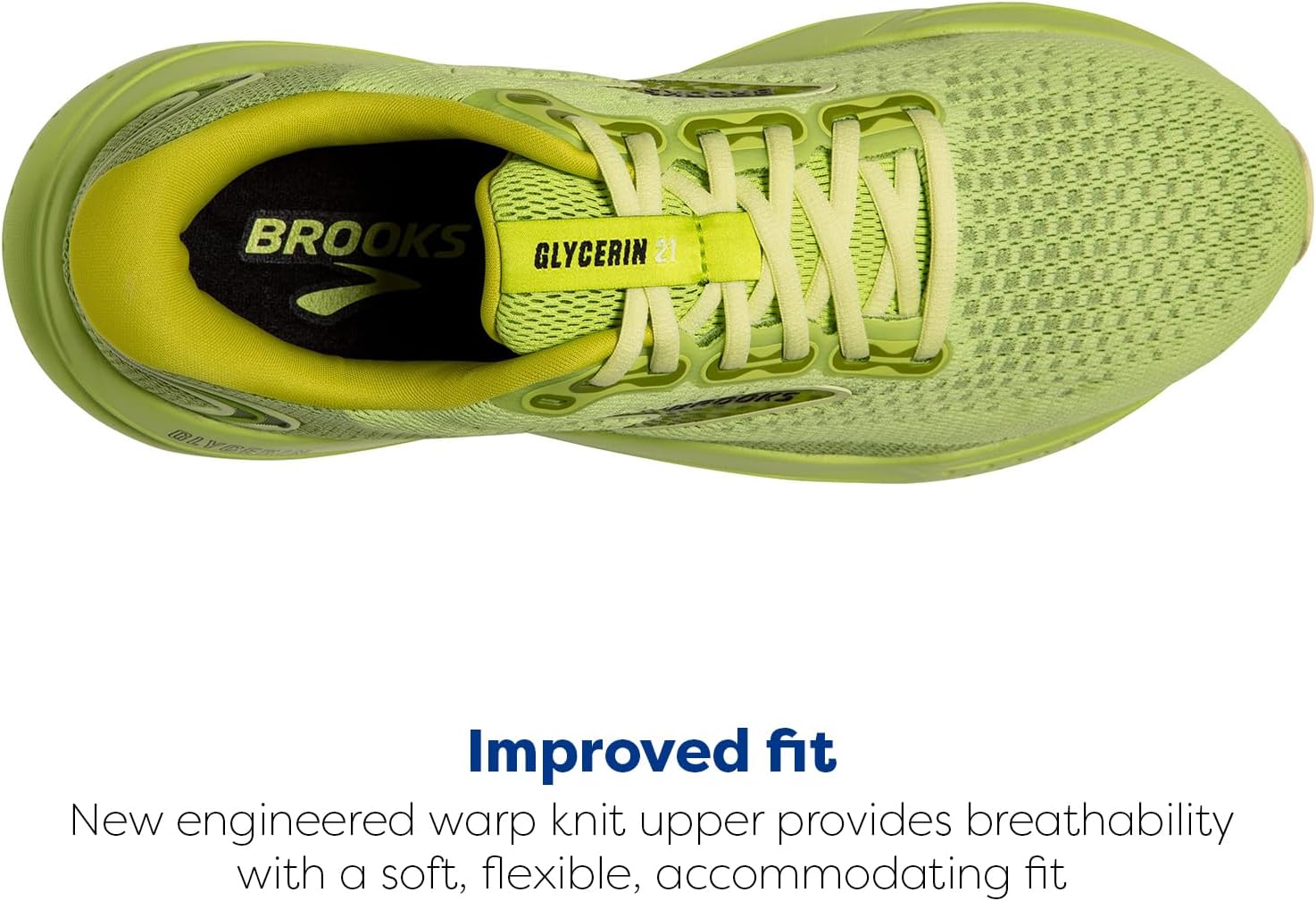 Мужские кроссовки Brooks Glycerin 21 Neutral для бега, бледно-желтый лайм — фото 4