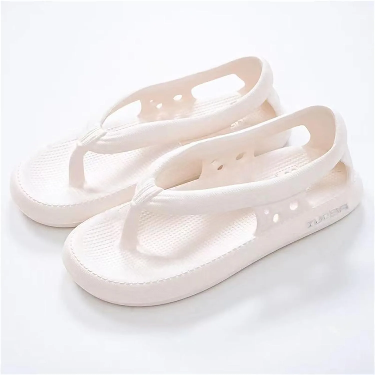 Мужские сандалии - вьетнамские плоские сандалии-вьетнамки Cloud Flat Thong Sandals, с ножницами, на удобной платформе, без элегантной летней пляжной обуви (белые, EU 36) Quintra — фото 4