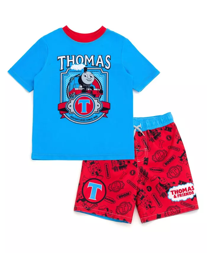 

Комплект для плавания для мальчиков: рашгард и плавки Toddler Boys Thomas & Friends, синий