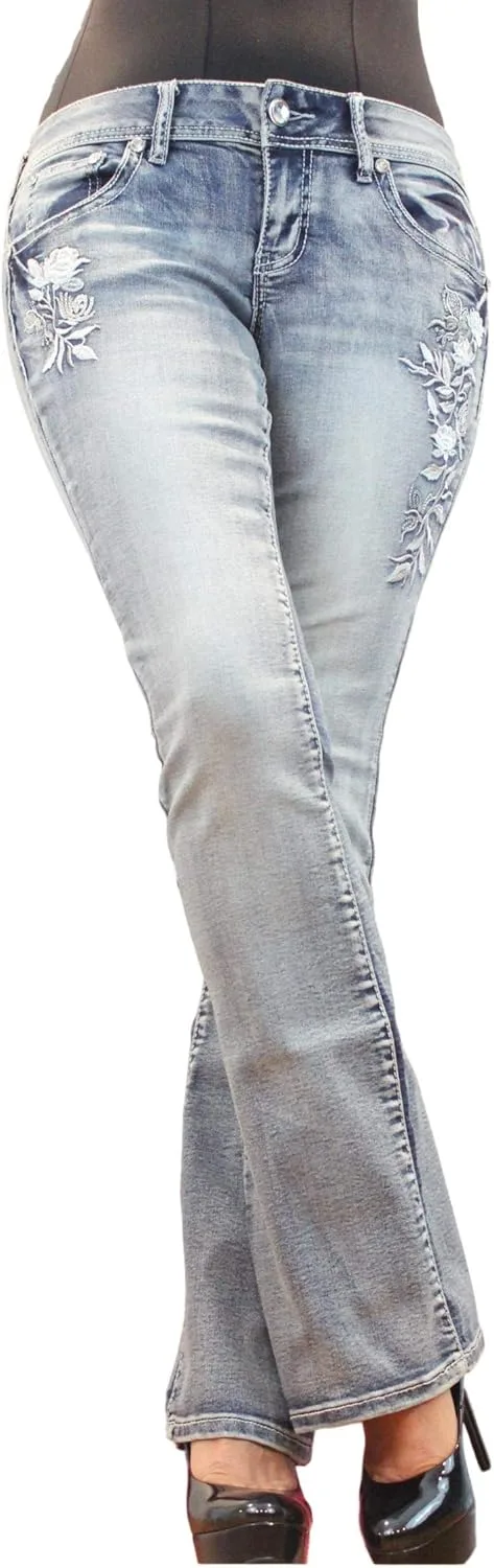 

Project Indigo Women Missy Embroidery Boot Cut PJM158