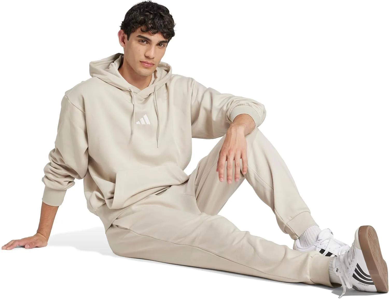 Мужские спортивные брюки Adidas Essentials Feel Cozy из флиса, белый — фото 2