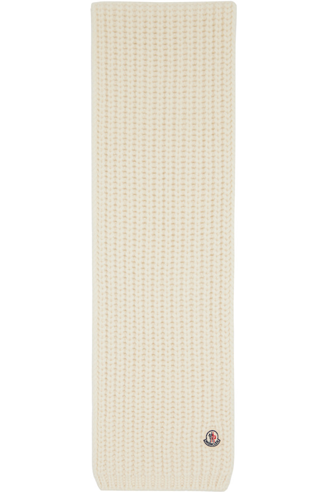 

Moncler Ребристый шарф цвета слоновой кости