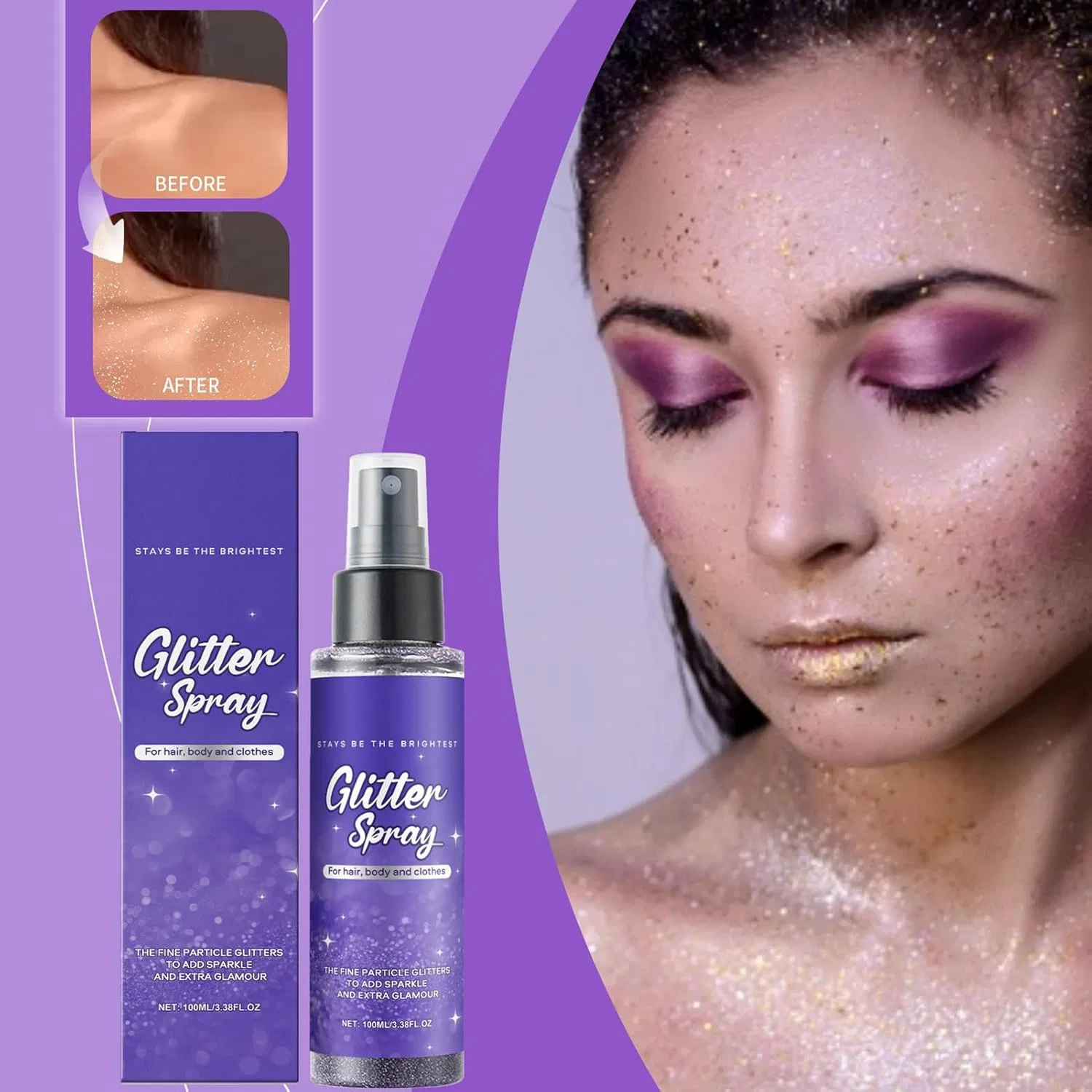 Блеск-спрей для тела и волос Glitter Spray, 150 мл — фото 3