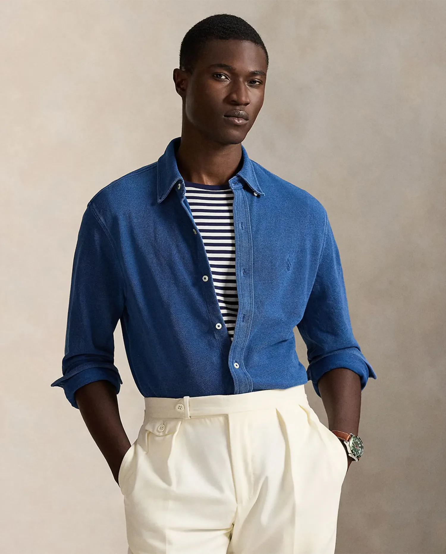 Polo Ralph Lauren Мужская рубашка из ультралегкого пике индиго