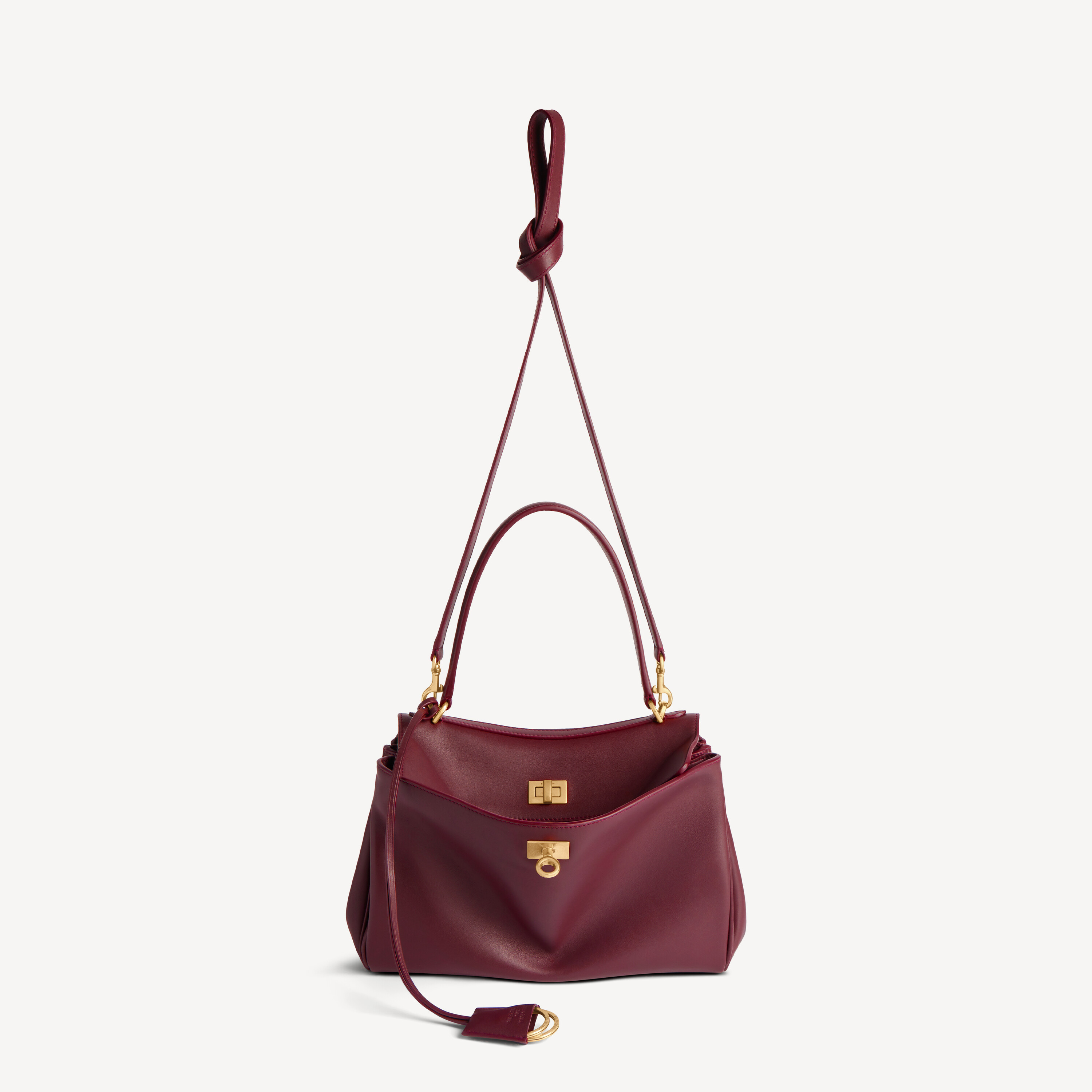 BALENCIAGA Женская маленькая сумка Rodeo в темно-бордовом цвете — фото 4