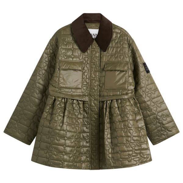 

Блестящая стеганая куртка миди Ganni, Kalamata