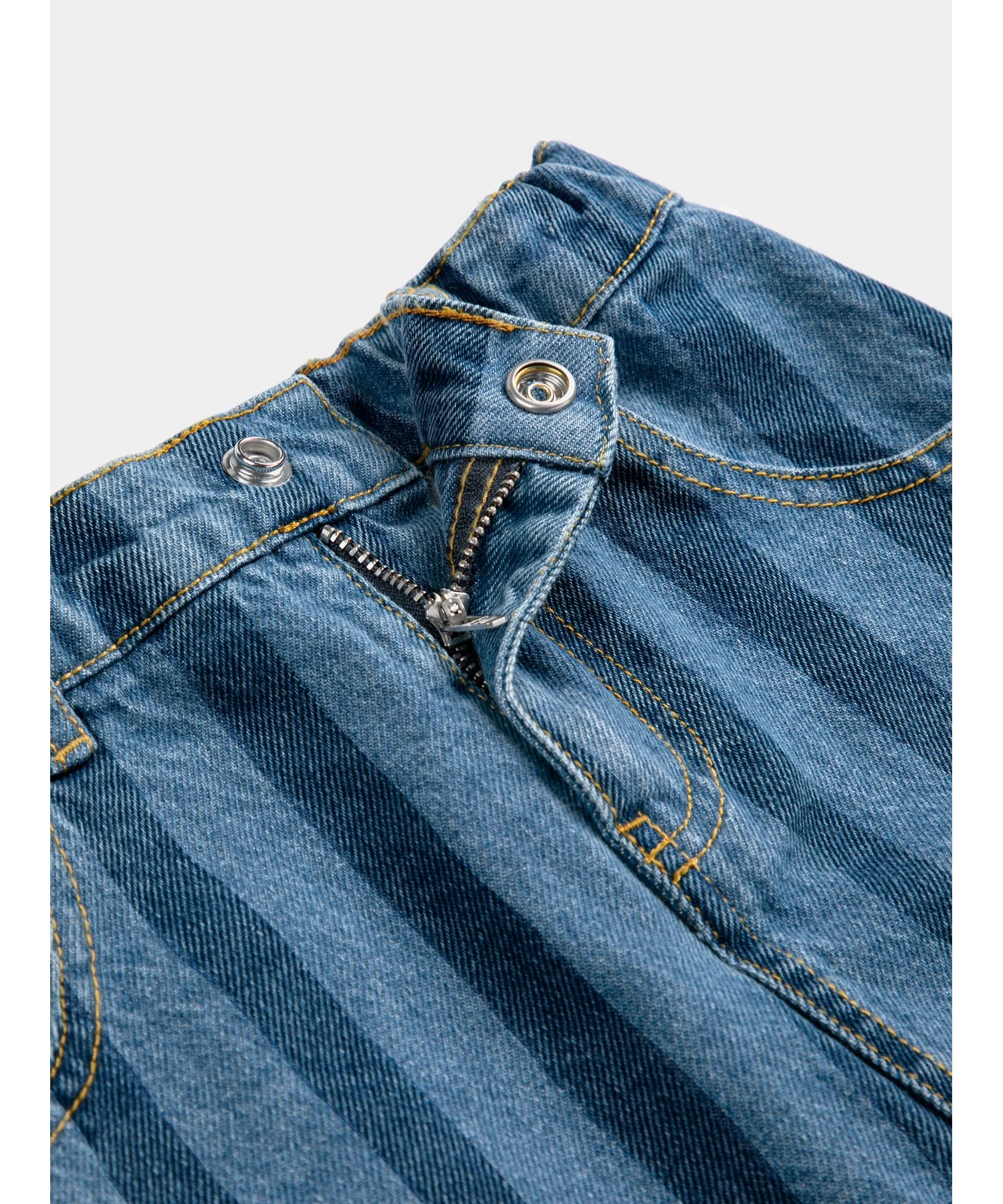 Детская юбка из органического хлопка с полосками Pickles The Dog Striped denim skirt BOBO CHOSES синяя — фото 2