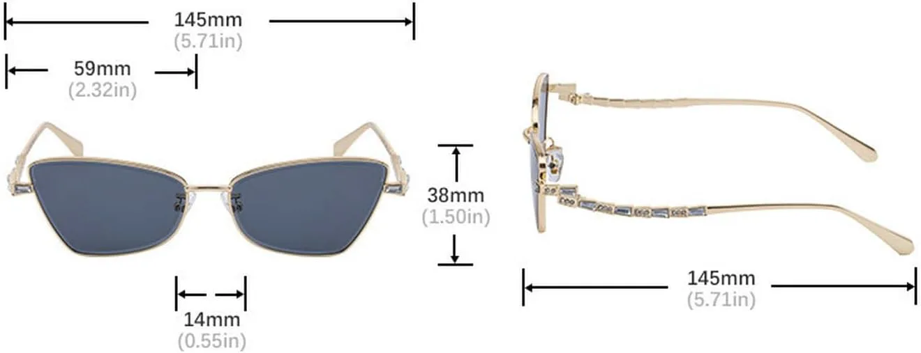 

Солнцезащитные очки Laureles в стиле ретро «кошачий глаз» для женщин и мужчин, винтажная металлическая оправа, золотистый цвет шампанского, с бриллиантами, C3