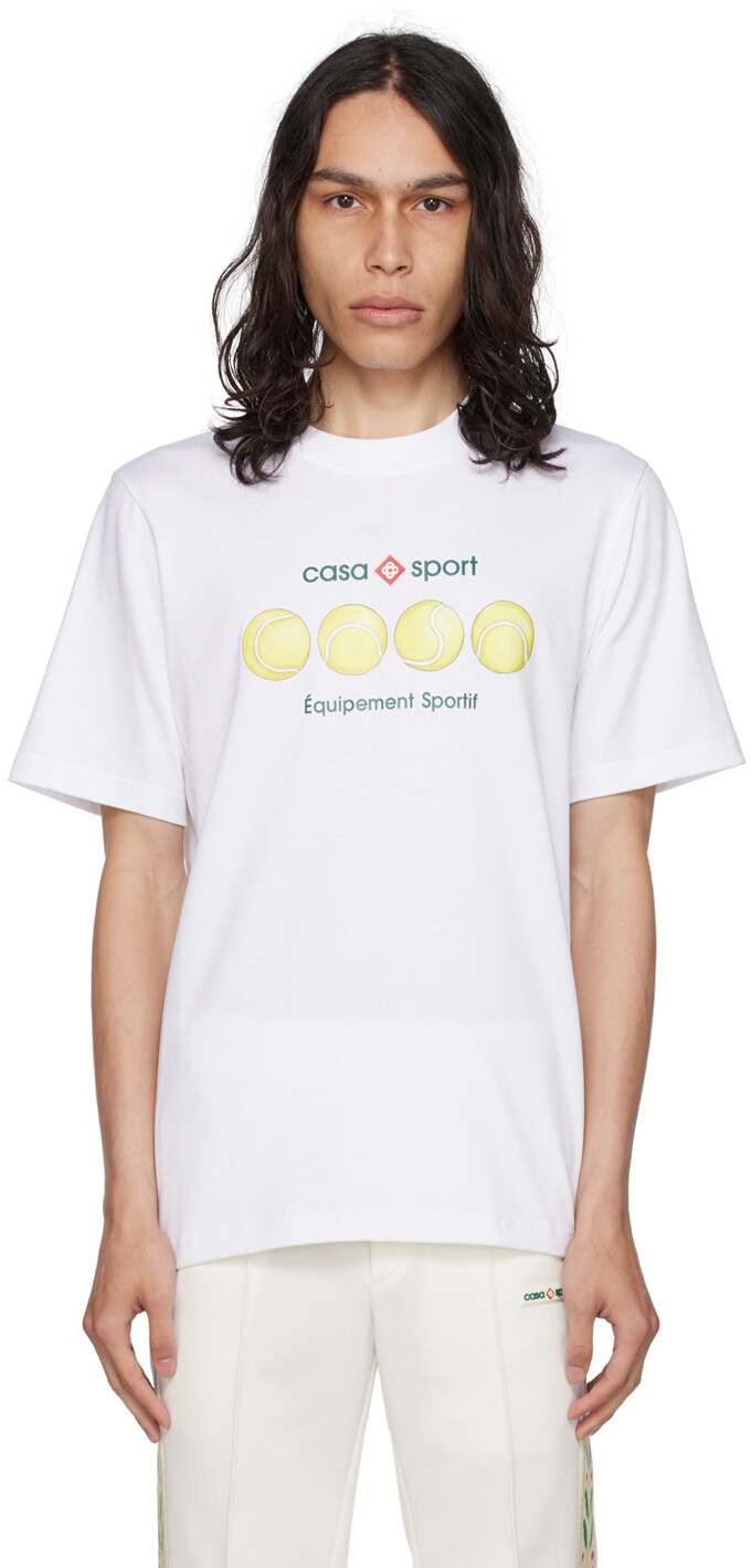 

Белая футболка Casablanca Tennis Balls, Белый, Белая футболка Casablanca Tennis Balls