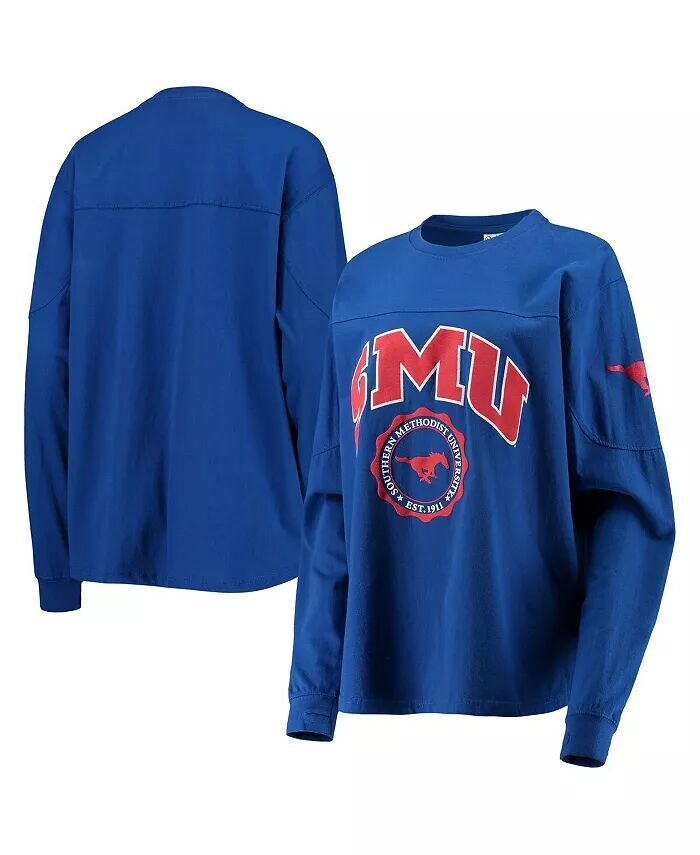 

Женская футболка с длинным рукавом Royal SMU Mustangs Edith Pressbox