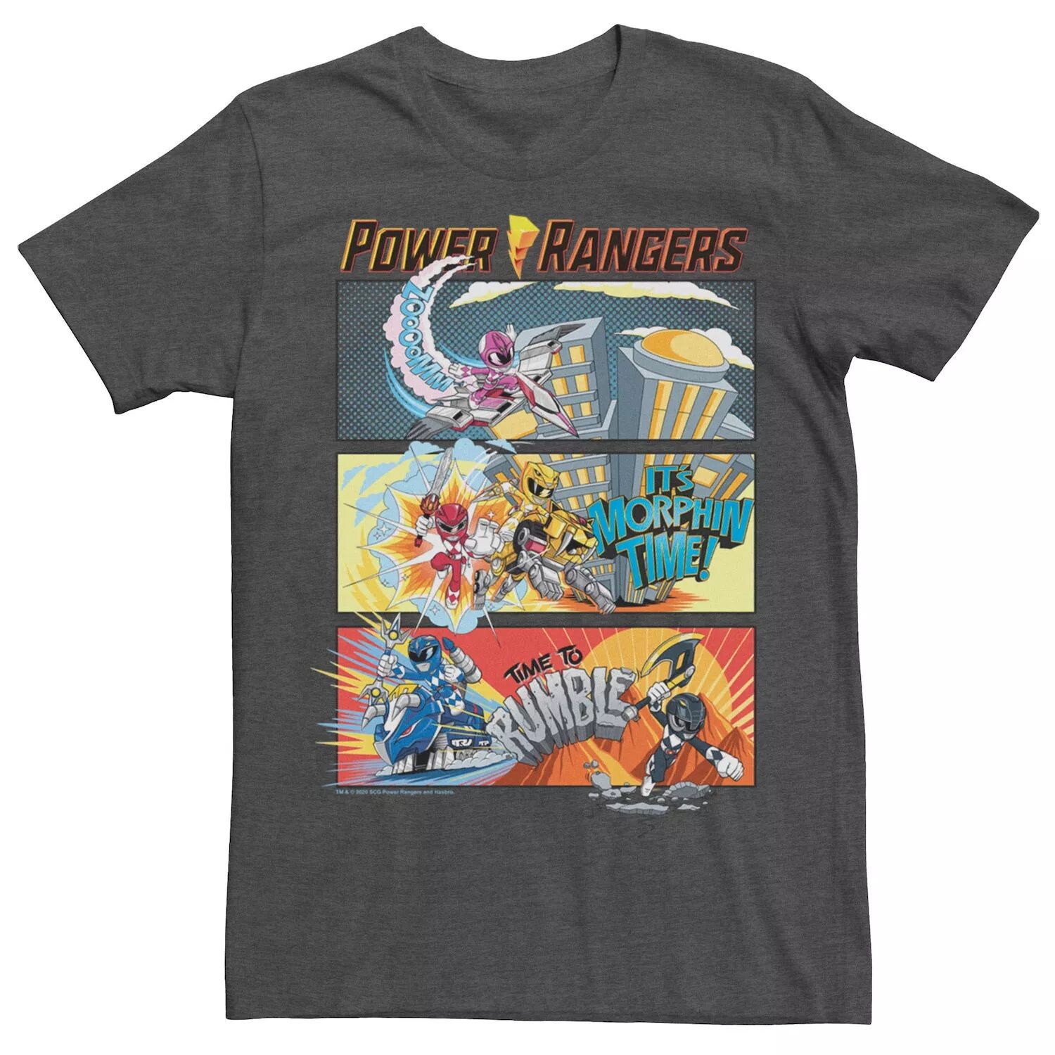 

Мужская футболка Power Rangers с панелями в стиле комиксов Licensed Character