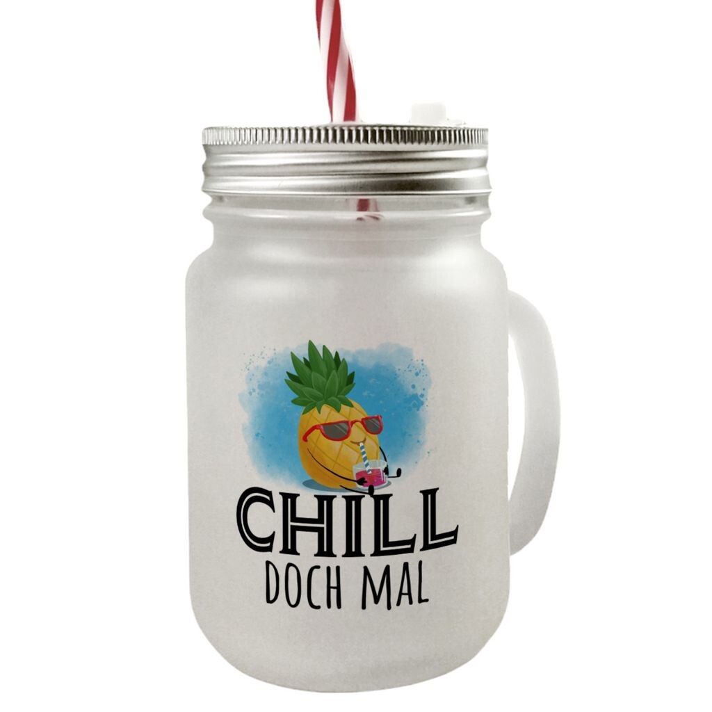 

Ананасовая банка Mason Jar с ручкой, стакан для питья с крышкой с надписью Chill speecheese