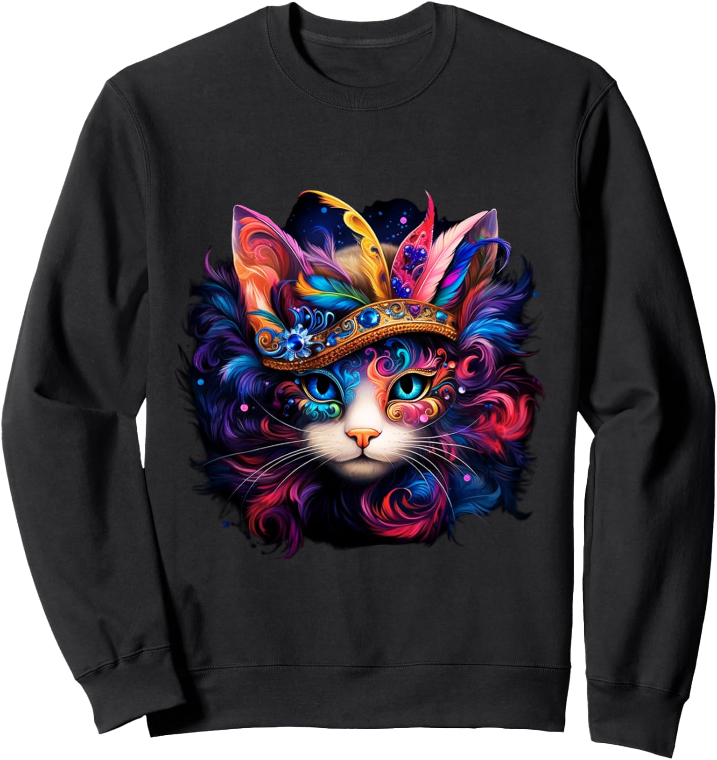 

Толстовка с изображением кота из мультфильма «Мяуди Гра» для любителей кошек Funny Meowdy Gras Cat Lovers, черный