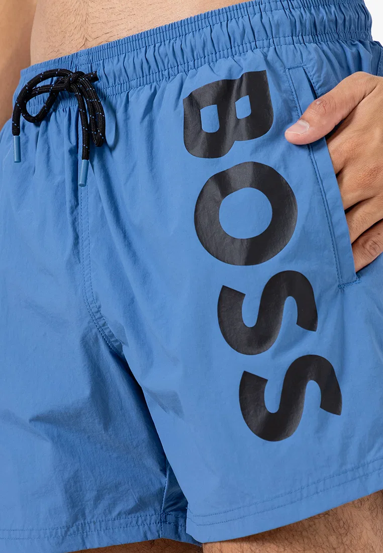 Плавки, логотип, вертикальный, BOSS Bodywear, ярко-синий — фото 3