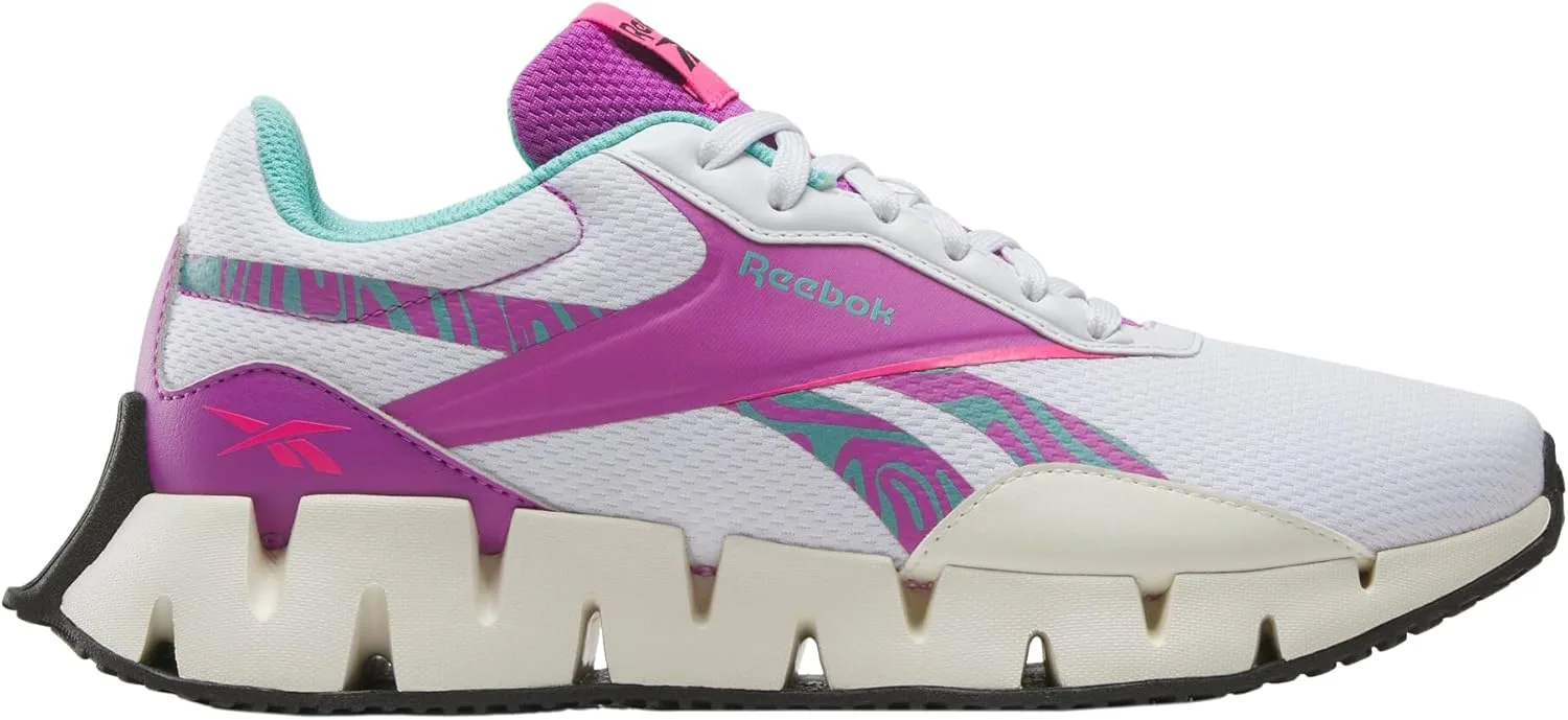 Кроссовки Reebok унисекс Zig Dynamica Str, белый/фиолетовый