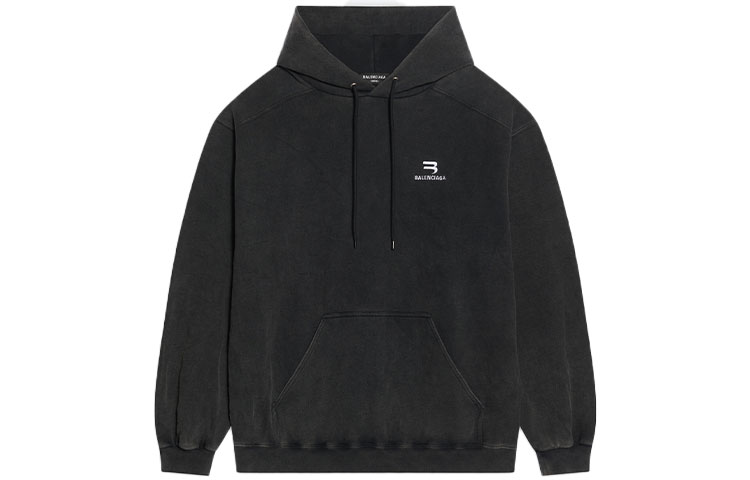 Спортивная толстовка Sporty B, средний крой Balenciaga, черный — фото 3