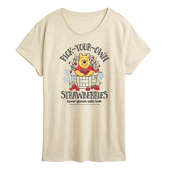 

Женская футболка с принтом «Винни Пух собирает клубнику» Disney, Beige