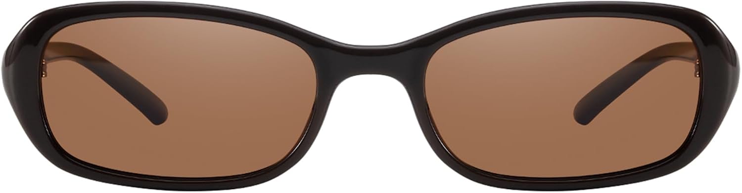 

Ретро-солнцезащитные очки для женщин и мужчин в винтажном стиле 90-х, маленькие прямоугольные солнцезащитные очки, модные узкие очки 2026 года DreamCalf, A02- Brown/Brown