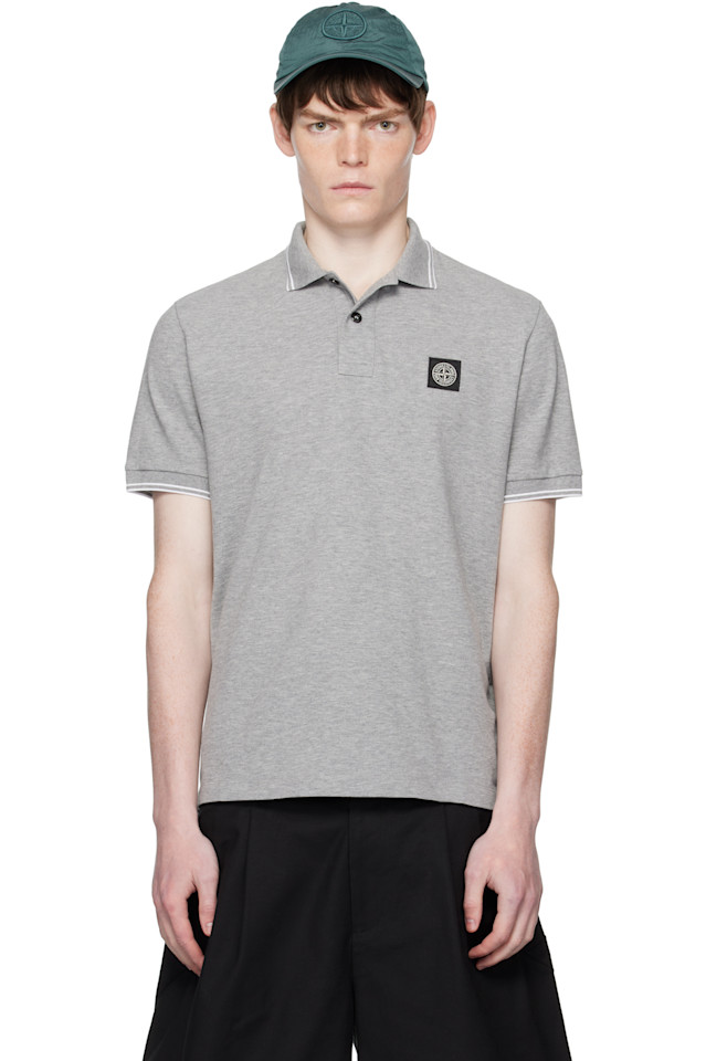 

2200007 поло из органического хлопка Stone Island, серый