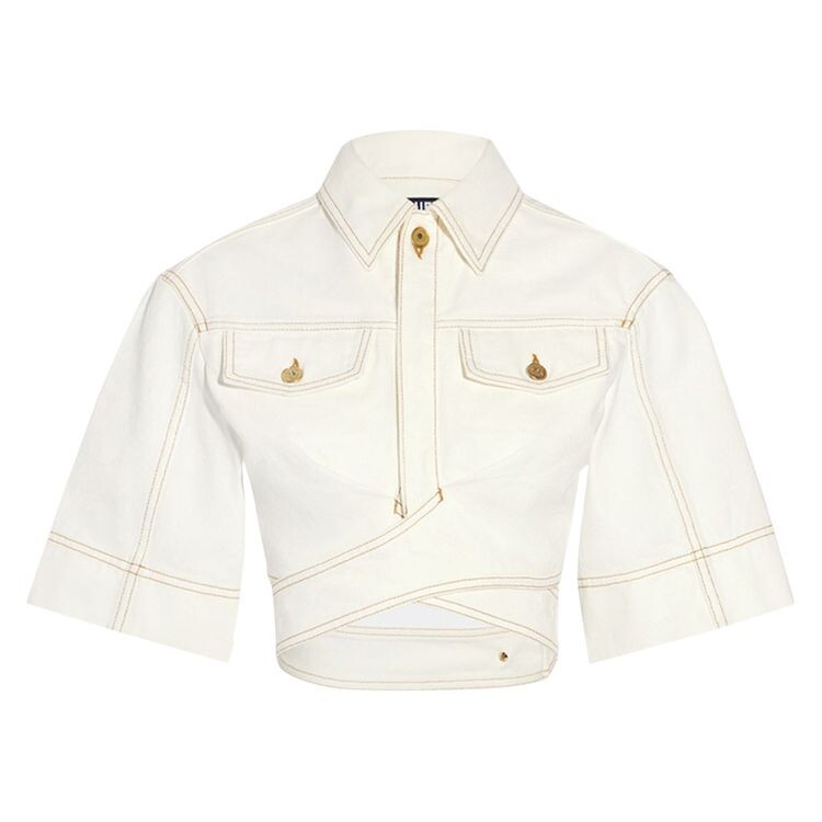 

Топ Jacquemus De-Nimes Denim Top Off White/Tabac, белый