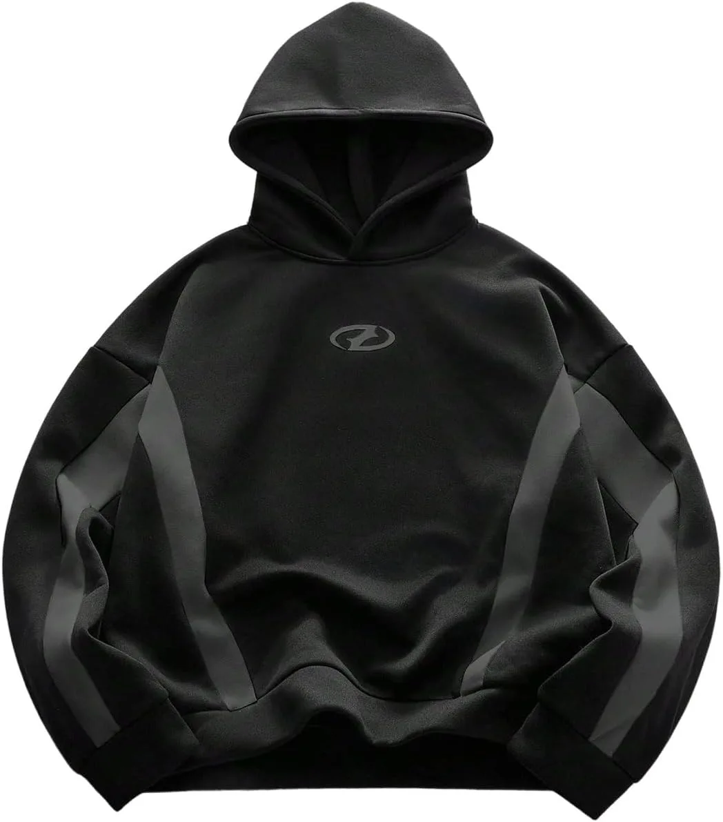 

GORGLITTER мужской оверсайз худи с принтом