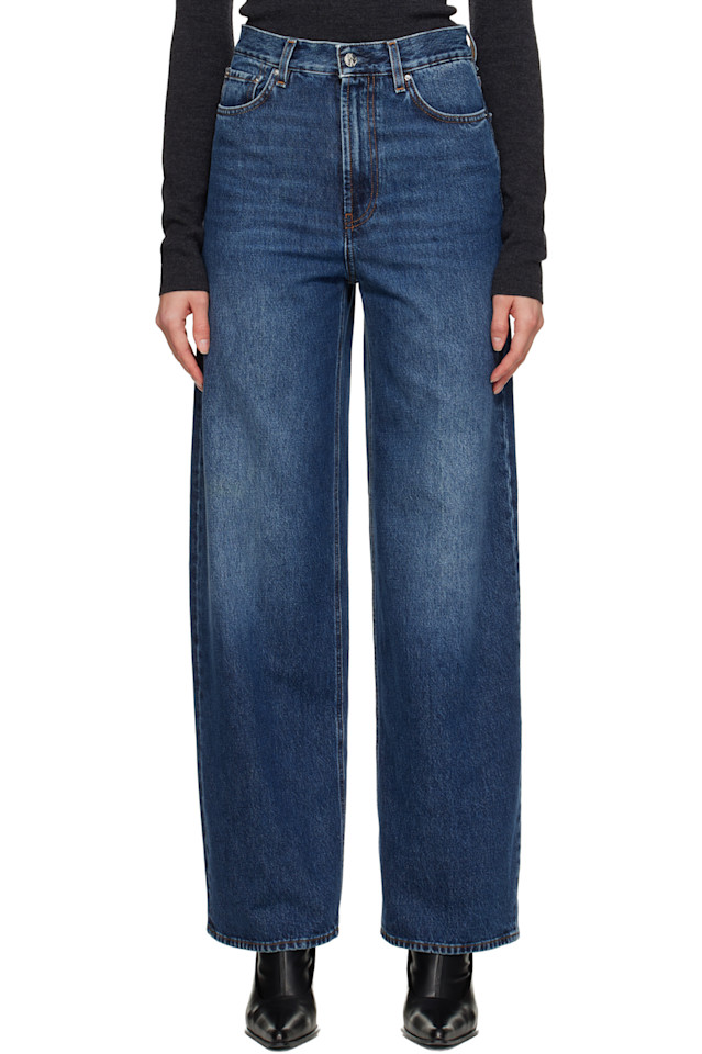 

Toteme Синие джинсы с широкими штанинами