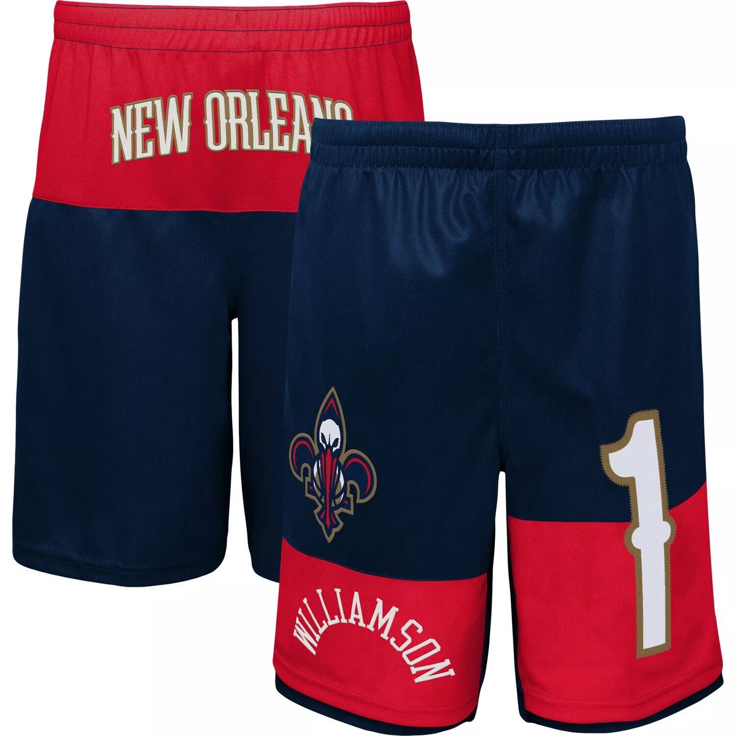 

Молодежные шорты Zion Williamson Navy New Orleans Pelicans Pandemonium с именем и номером Outerstuff