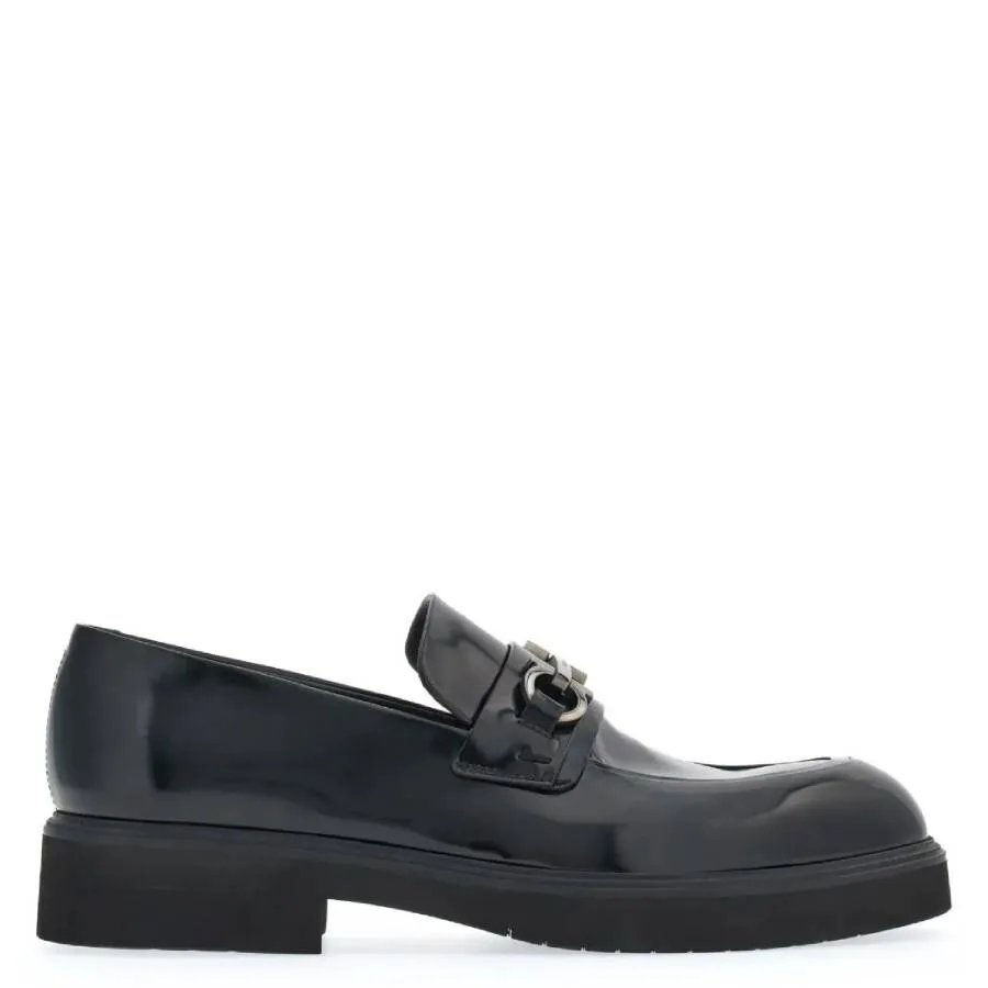 Мокасины Ferragamo Fiorello с орнаментом Gancini, черный