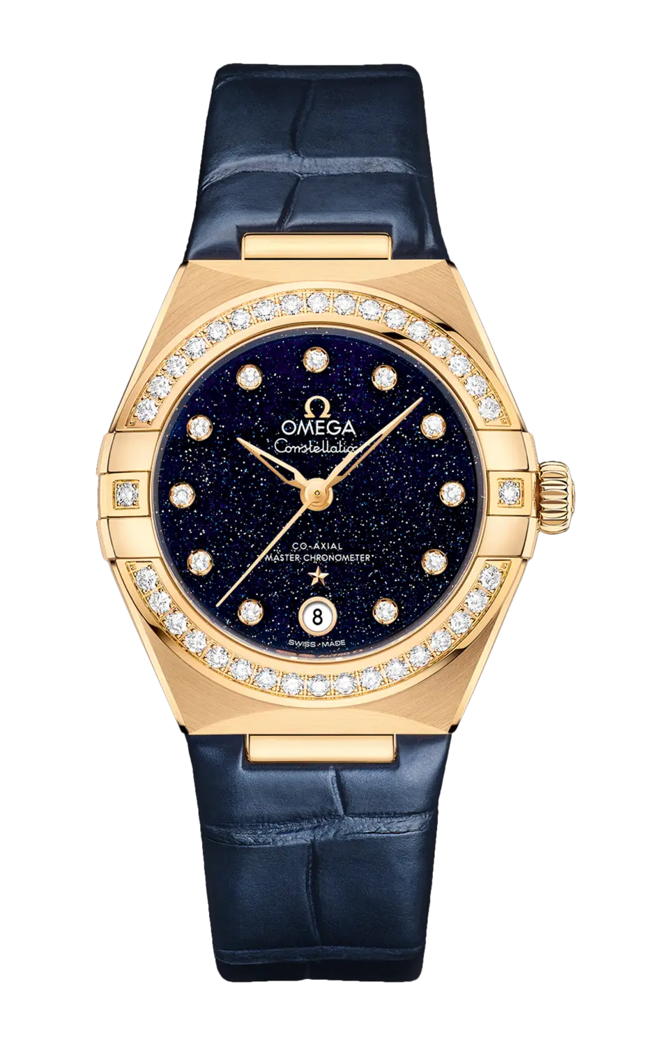 

Часы Omega Constellation co‑axial master chronometer из желтого золота с бриллиантами 29 мм
