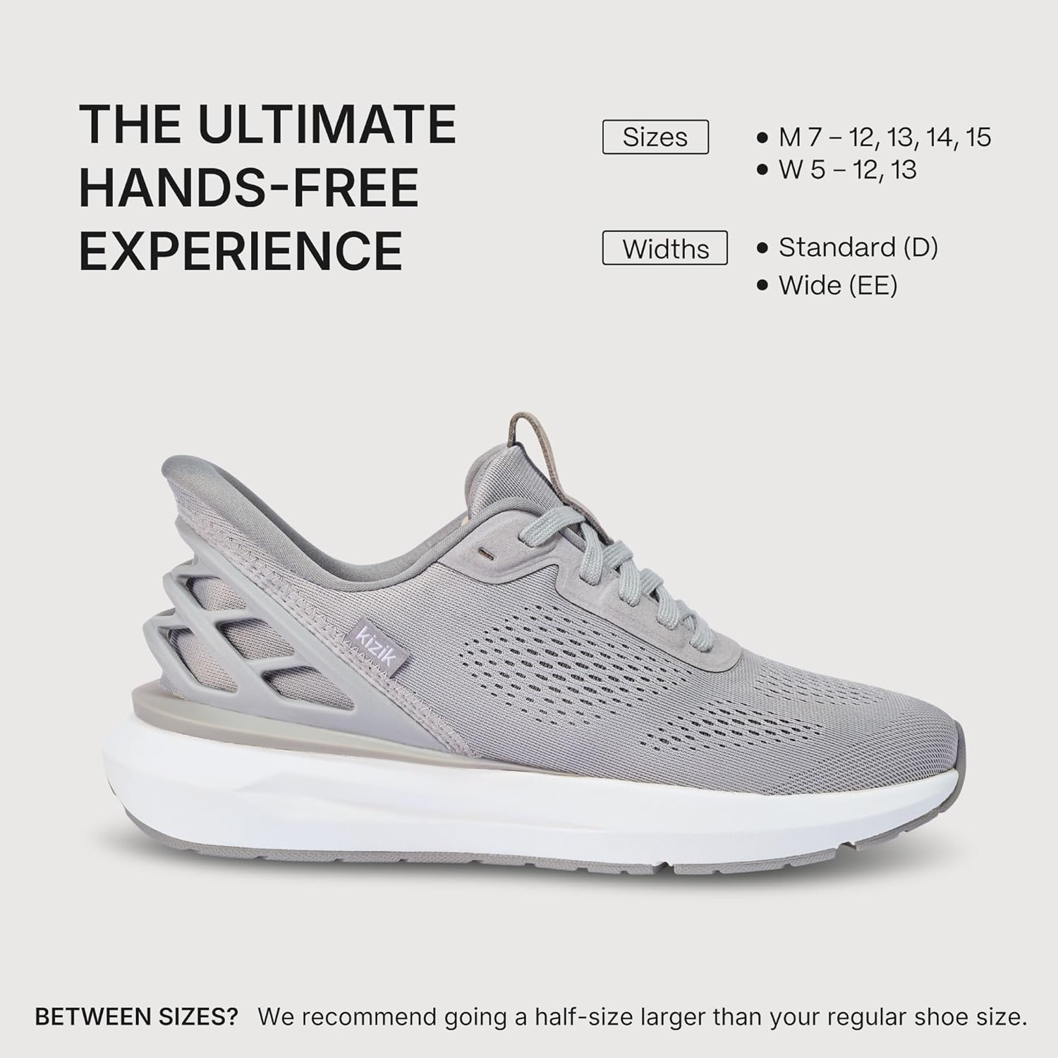 Кроссовки Kizik Slip On: Athens 2 - комфорт для всего дня, удобство без рук, дышащий верх из сетки, мужские прогулочные туфли с поддержкой свода стопы - мужская широкая полнота, Alloy — фото 4