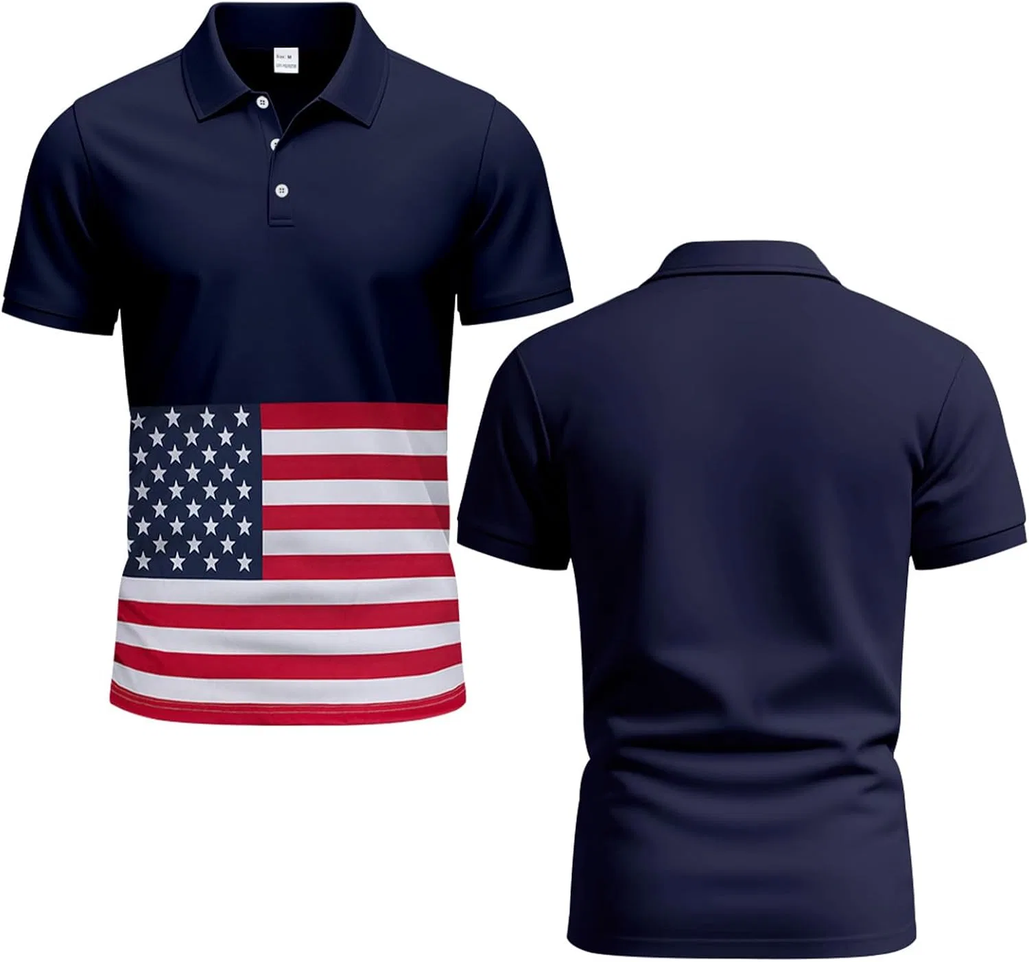 Мужская футболка с коротким рукавом, патриотический принт, Navy Blue — фото 4