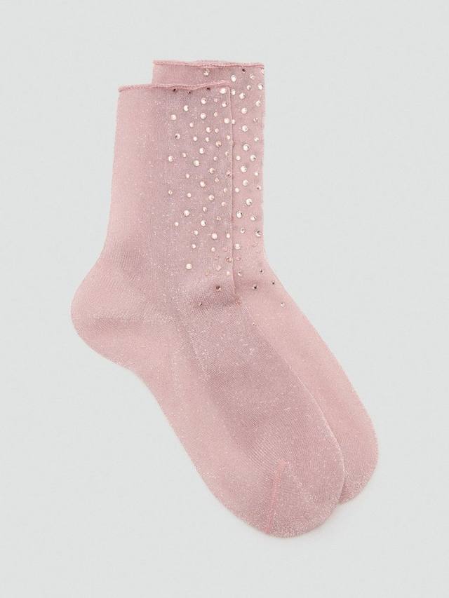 

Лиловые носки с декоративными элементами Mango, Light Pink