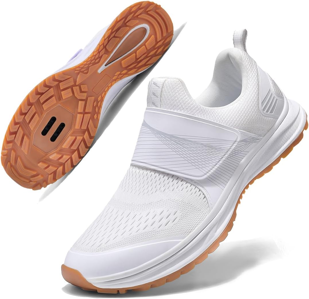 

Женские шоссейные велотуфли для зала с креплением SPD, совместимые с контактными педалями, удобные и дышащие Kofuboke, белый