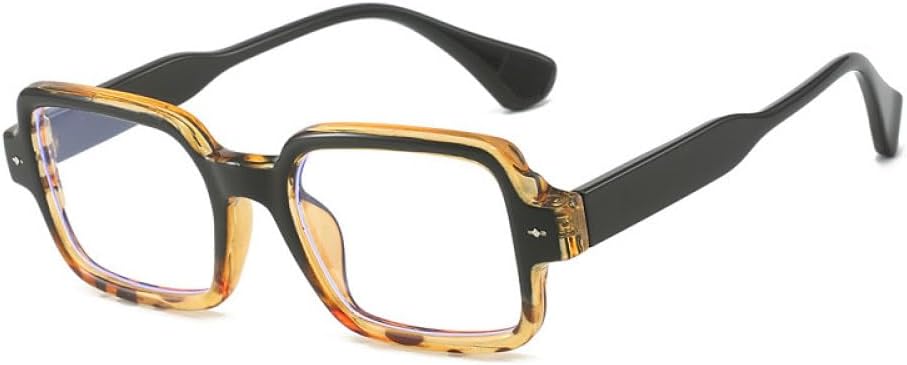 

Модные двухцветные солнцезащитные очки для женщин в винтажном стиле с заклепками, защита от УФ-излучения UV400, прозрачная оправа для мужчин MTZJH, Black Leopard Clear