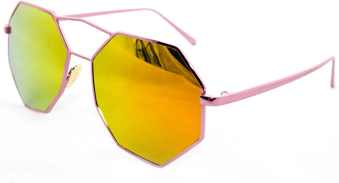 

Солнцезащитные очки Newbee Fashion "Fantasia" с геометрическим дизайном, выполненные из высококачественного матового алюминия Newbee Fashion Sunglasses, Pink/Orange