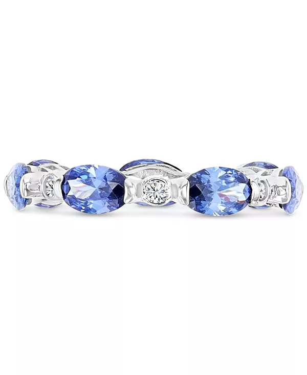 

Кольцо с синими и белыми кубическими цирконами (5-7/8 карата) из стерлингового серебра Macy'S, blue