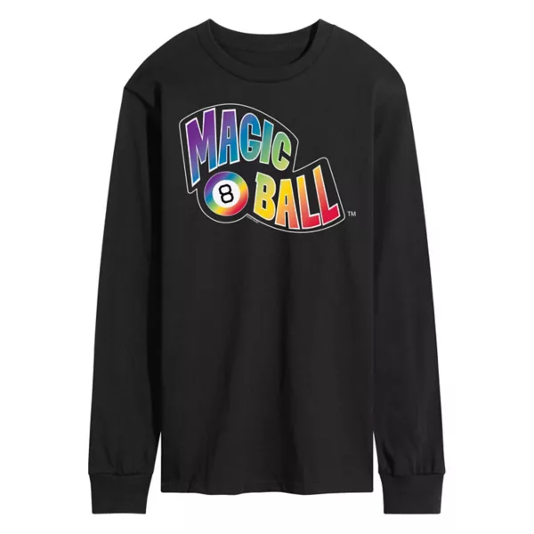 

Мужская футболка с длинным рукавом Magic 8 Ball в радужном стиле Licensed Character, черный